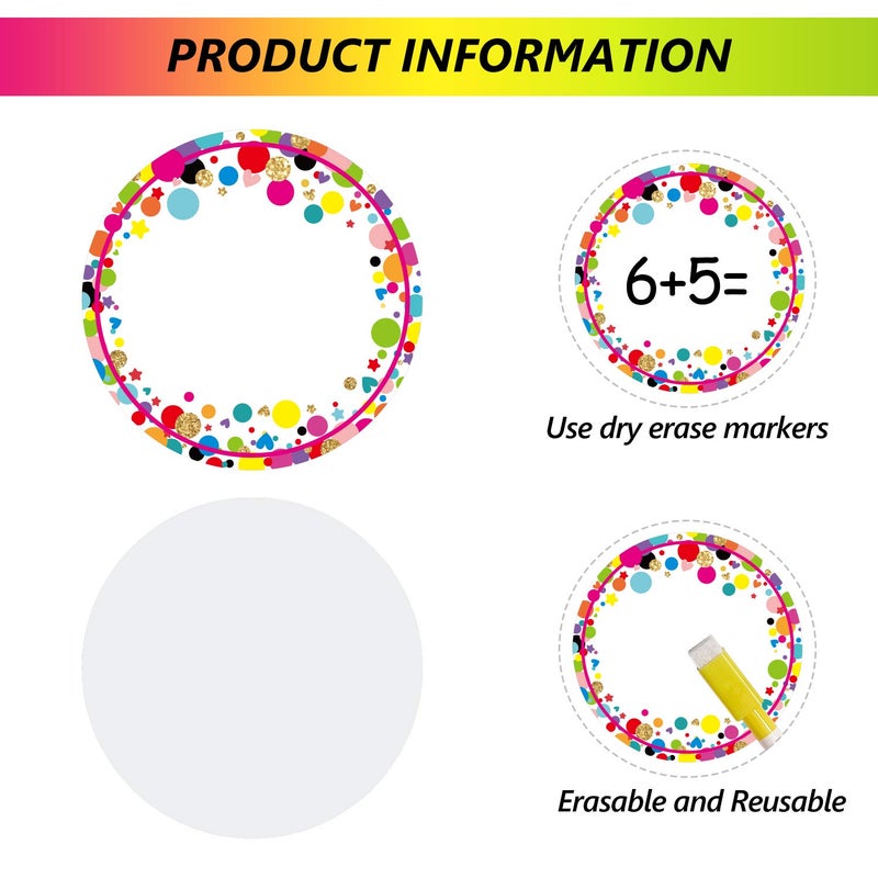 Zonon 72 Pieces Confetti Accents Round Confetti Cutouts Pentagram Confetti Cutouts Square Confetti Accents for Classroom Decor Bulletin Board School Playroom Baby Nursery Kids Art Studio (5.9 Inch Diameter) - Image 3